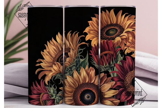 Autumn Sunflower 20oz Tumbler Wrap Sublimation sassyprint 