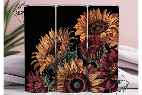 Autumn Sunflower 20oz Tumbler Wrap Sublimation sassyprint 