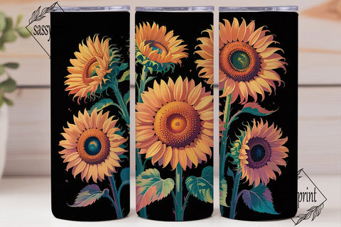 Autumn Sunflower 20oz Tumbler Wrap Sublimation sassyprint 