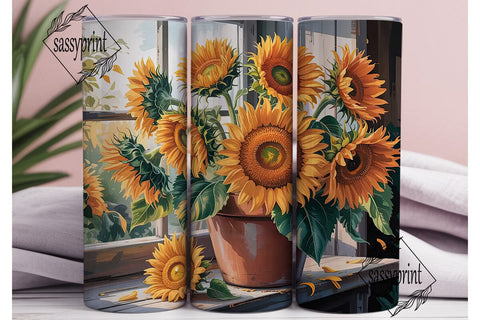 Autumn Sunflower 20oz Tumbler Wrap Sublimation sassyprint 