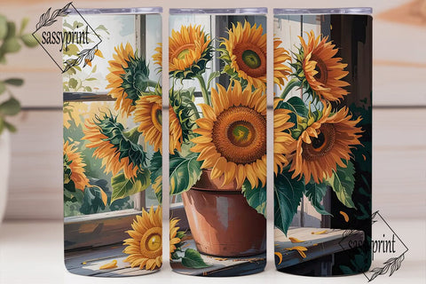 Autumn Sunflower 20oz Tumbler Wrap Sublimation sassyprint 