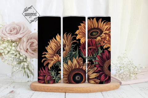 Autumn Sunflower 20oz Tumbler Wrap Sublimation sassyprint 