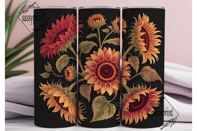 Autumn Sunflower 20oz Tumbler Wrap Sublimation sassyprint 