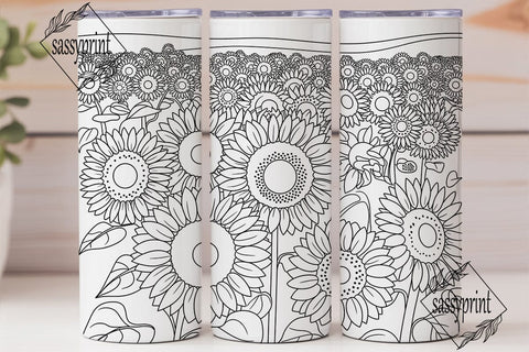 Autumn Sunflower 20oz Tumbler Wrap Sublimation sassyprint 