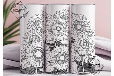 Autumn Sunflower 20oz Tumbler Wrap Sublimation sassyprint 