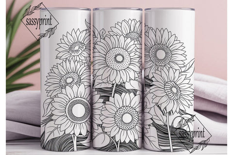 Autumn Sunflower 20oz Tumbler Wrap Sublimation sassyprint 