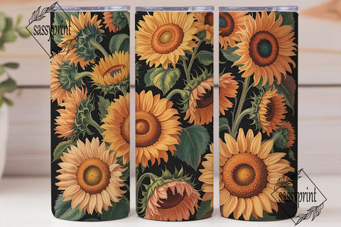 Autumn Sunflower 20oz Tumbler Wrap Sublimation sassyprint 