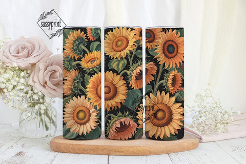 Autumn Sunflower 20oz Tumbler Wrap Sublimation sassyprint 