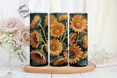 Autumn Sunflower 20oz Tumbler Wrap Sublimation sassyprint 