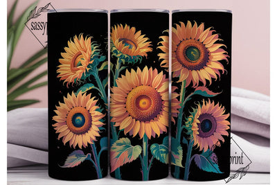 Autumn Sunflower 20oz Tumbler Wrap Sublimation sassyprint 