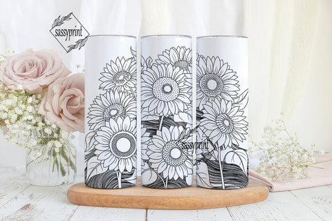 Autumn Sunflower 20oz Tumbler Wrap Sublimation sassyprint 