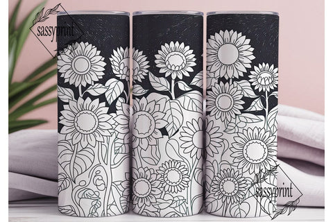 Autumn Sunflower 20oz Tumbler Wrap Sublimation sassyprint 