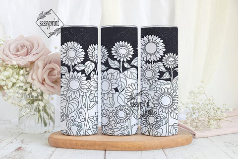 Autumn Sunflower 20oz Tumbler Wrap Sublimation sassyprint 