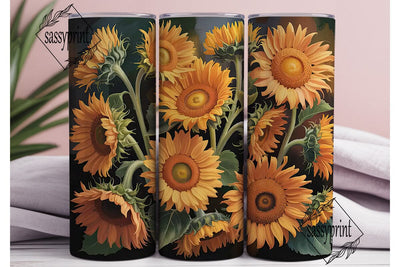 Autumn Sunflower 20oz Tumbler Wrap Sublimation sassyprint 