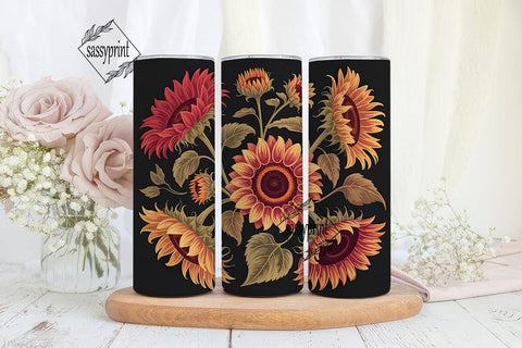 Autumn Sunflower 20oz Tumbler Wrap Sublimation sassyprint 