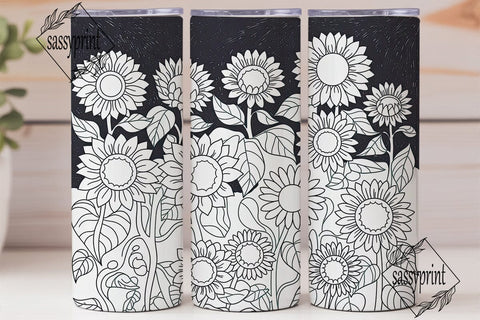 Autumn Sunflower 20oz Tumbler Wrap Sublimation sassyprint 