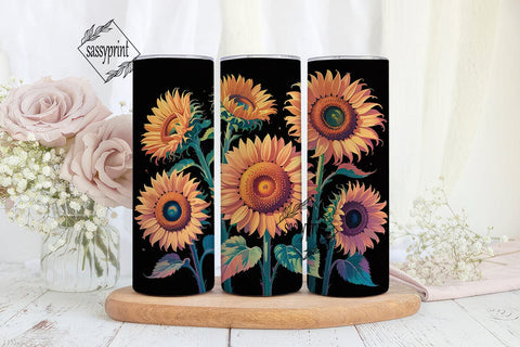 Autumn Sunflower 20oz Tumbler Wrap Sublimation sassyprint 