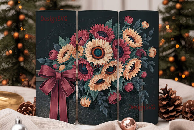 Autumn Sunflower Floral 20oz Tumbler Sublimation DesignSVG 