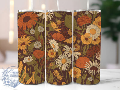 Autumn Sunflower Floral Tumbler, Autumn Floral Tumbler, Stylish 20oz Wrap, Sublimation Design, Trendy Gift Idea, Rustic Sunflower Wrap, Botanical Autumn Tumbler Sublimation ToriDesigns 
