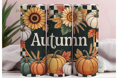 Autumn Sunflower Pumpkin 20oz Tumbler Sublimation PixelChick 
