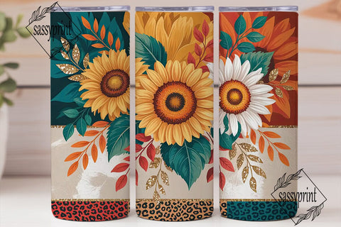 Autumn Sunflower Tumbler Wrap Sublimation sassyprint 