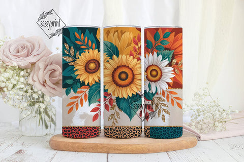 Autumn Sunflower Tumbler Wrap Sublimation sassyprint 