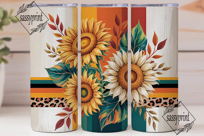 Autumn Sunflower Tumbler Wrap Sublimation sassyprint 