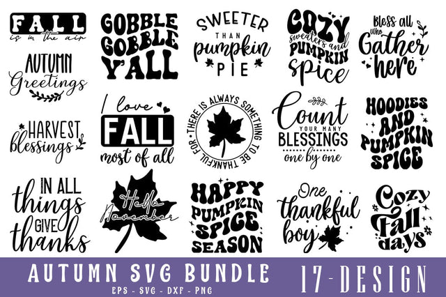 Autumn svg, Fall quotes svg bundle, Fall SVG bundle, Autumn Svg, Thanksgiving Svg, Pumpkin face svg, Porch sign svg, Cricut silhouette png SVG etcify 