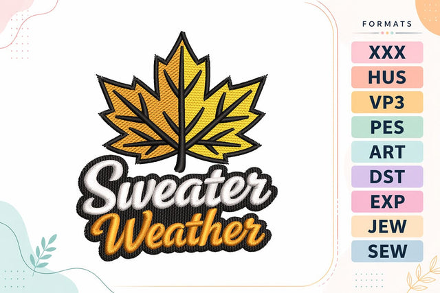 Autumn Sweater Weather Embroidery Design Embroidery/Applique DESIGNS sg embroidery 