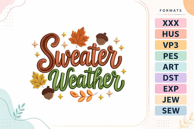 Autumn Sweater Weather Embroidery Design Embroidery/Applique DESIGNS sg embroidery 