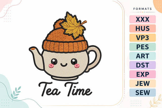 Autumn Tea Time Embroidery Design Embroidery/Applique DESIGNS sg embroidery 