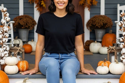 Autumn themed black t-shirt mockup Mock Up Photo Designangry 