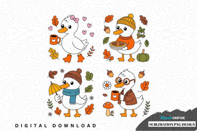 Autumn themed duck sublimation png design Sublimation Regulrcrative 
