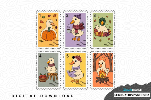 Autumn themed duck sublimation png design Sublimation Regulrcrative 