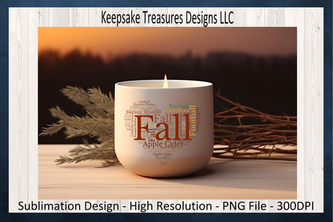 Autumn Themed Word Cloud Sublimation PNG Design Sublimation Keepsake Treasures Designs LLC. 