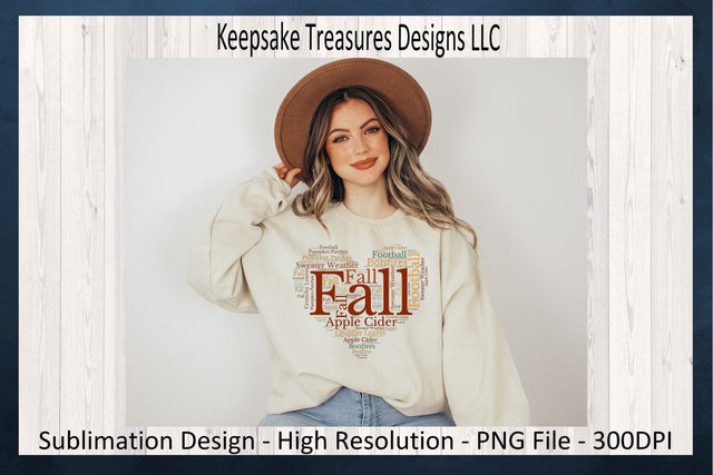 Autumn Themed Word Cloud Sublimation PNG Design Sublimation Keepsake Treasures Designs LLC. 