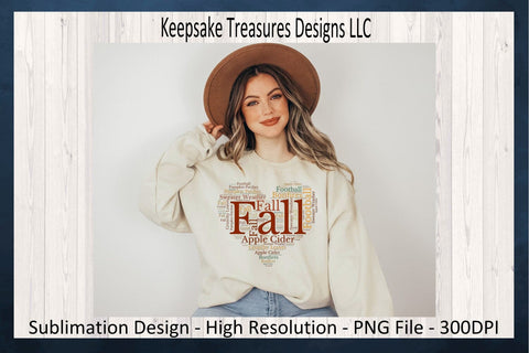 Autumn Themed Word Cloud Sublimation PNG Design Sublimation Keepsake Treasures Designs LLC. 