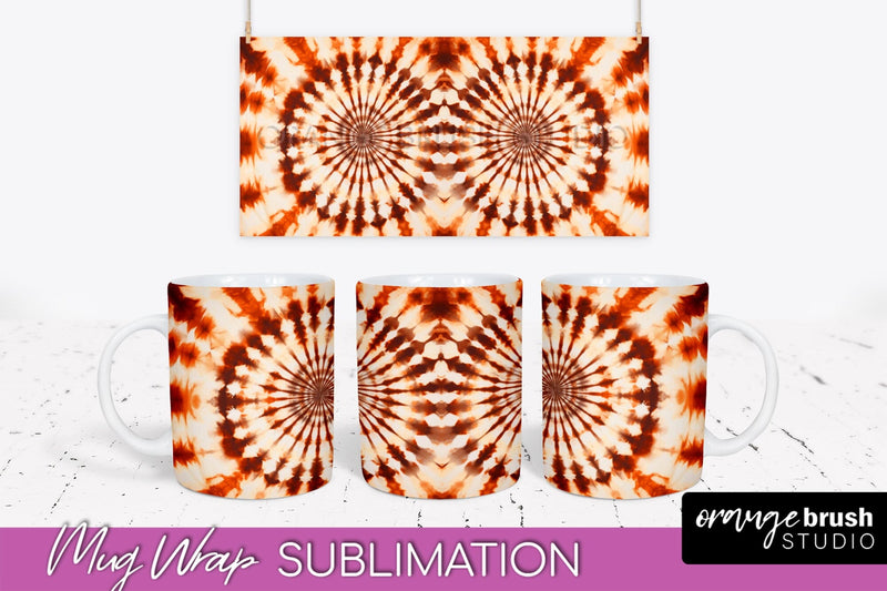 Autumn Tie Dye Coffee Mug Sublimation - Fall Mug PNG Sublimation OrangeBrushStudio 