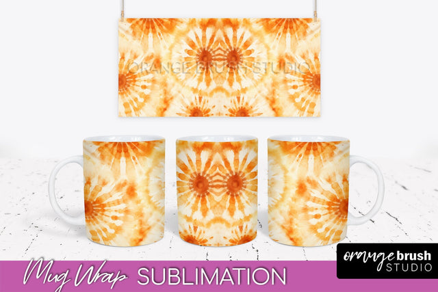 Autumn Tie Dye Coffee Mug Sublimation - Fall Mug PNG Sublimation OrangeBrushStudio 