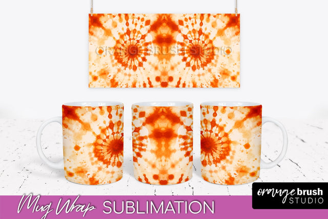 Autumn Tie Dye Coffee Mug Sublimation - Fall Mug PNG Sublimation OrangeBrushStudio 