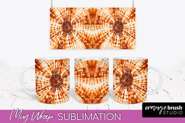 Autumn Tie Dye Coffee Mug Sublimation - Fall Mug PNG Sublimation OrangeBrushStudio 