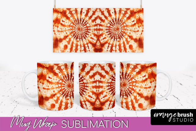 Autumn Tie Dye Coffee Mug Sublimation - Fall Mug PNG Sublimation OrangeBrushStudio 