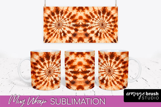 Autumn Tie Dye Coffee Mug Sublimation - Fall Mug PNG Sublimation OrangeBrushStudio 