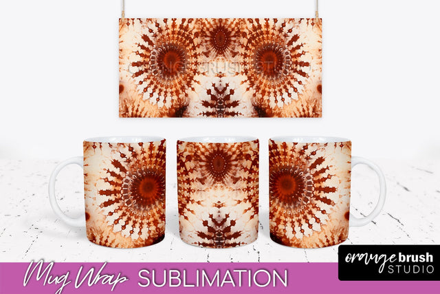 Autumn Tie Dye Coffee Mug Sublimation - Fall Mug PNG Sublimation OrangeBrushStudio 