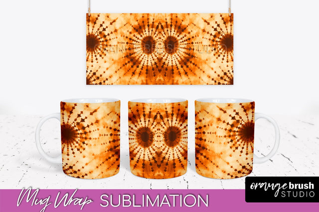 Autumn Tie Dye Coffee Mug Sublimation - Fall Mug PNG Sublimation OrangeBrushStudio 