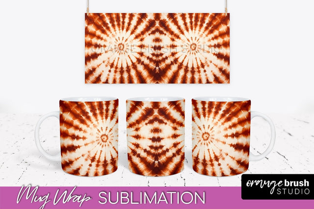 Autumn Tie Dye Coffee Mug Sublimation - Fall Mug PNG Sublimation OrangeBrushStudio 