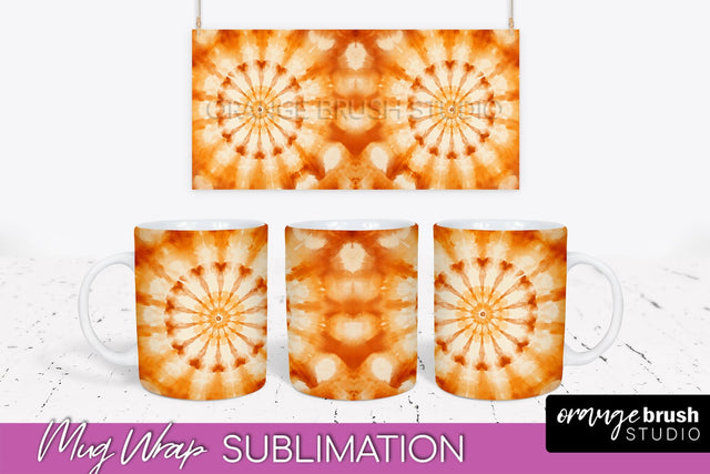 Autumn Tie Dye Coffee Mug Sublimation - Fall Mug PNG Sublimation OrangeBrushStudio 