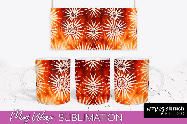 Autumn Tie Dye Coffee Mug Sublimation - Fall Mug PNG Sublimation OrangeBrushStudio 