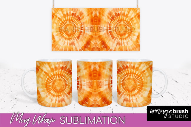 Autumn Tie Dye Coffee Mug Sublimation - Fall Mug PNG Sublimation OrangeBrushStudio 