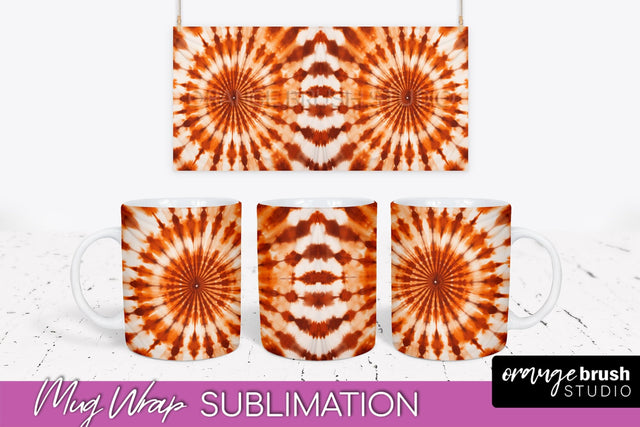 Autumn Tie Dye Coffee Mug Sublimation - Fall Mug PNG Sublimation OrangeBrushStudio 